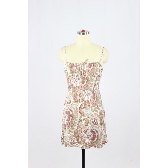 Aritzia Dresses & Skirts - Aritzia WILFRED Bellow Paisley Floral Crepe Gathered Mini Slip Dress, Size 2
